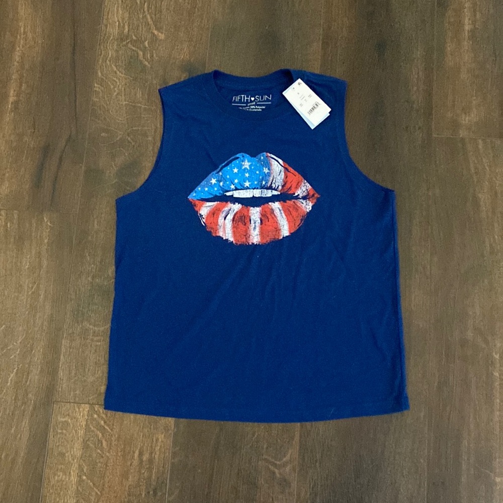 Brand New American Flag Lips Tank!